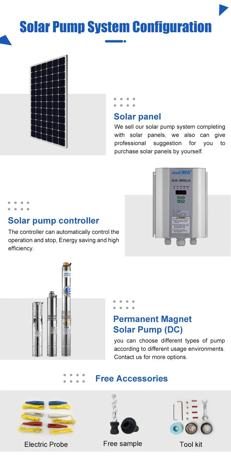 Mastra 3 Inch 48V DC Water Pump Brushless Solar Powered Water Pump 400W DC Solar Submersible Pump